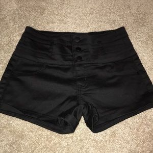 Refuge Black High-Waisted Shorts
